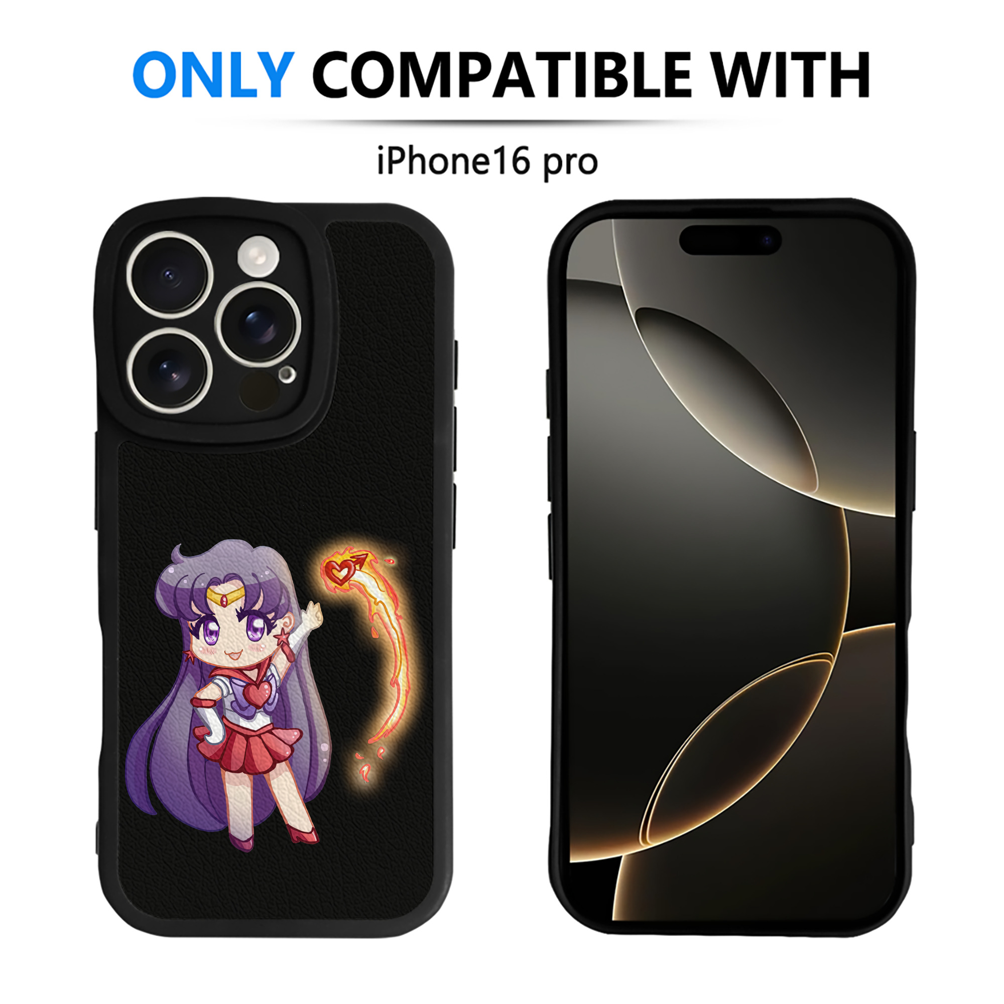 （画像用） 美少女戦士セーラームーン 火野レイ ひの レイ Sailor Moon Hino Rei （セーラーマーズ,Sailor Mars） 【iPhone 16シリーズ対応】シリコンスマホケース（レザー調） 材質：シリコン